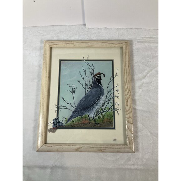 Gambel's Quail by Gerry R Stein 3-D SW Art hand painted One Of A Kind Print - Picture 2 of 9